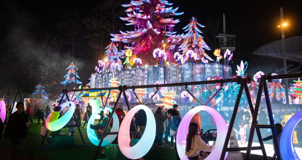 NC Chinese Lantern Festival at Koka Booth Amphitheatre in Cary, a favorite Thanksgiving in Raleigh outing